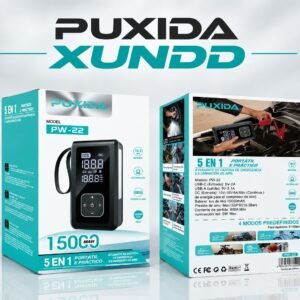 COMPRESOR DE AIRE/POWERBANK PUXIDA PARA AUTO 15MIL MAH PW-22